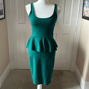 Pretty forest green Susana  Monaco peplum dress XS